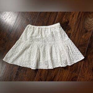 Anthropologie X Frye collaboration Y2K white eyelet mini skirt in XS